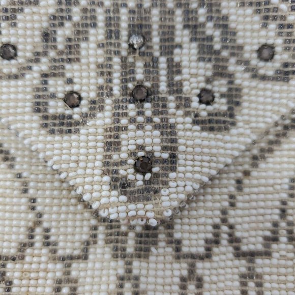 Antique Flapper Girl Art Deco Nouveau Hand Beaded Purse Palm Strap BRIDE WEDDING - Picture 2 of 6